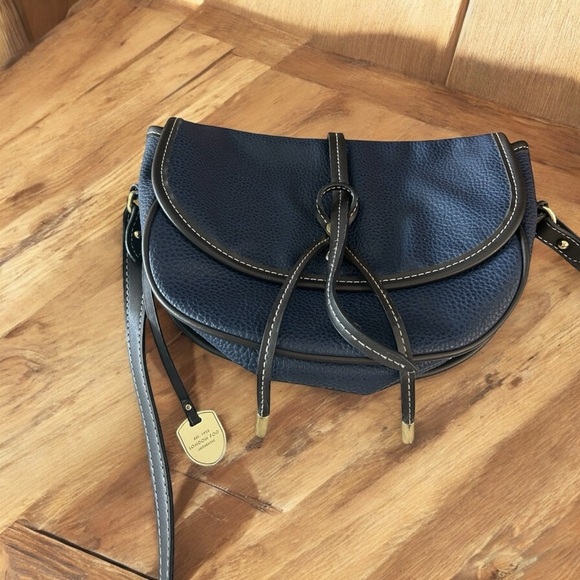 London Fog Handbags - London Fog Newbury Vegan Leather Crossbody Saddlebag - Authentic and Stylish